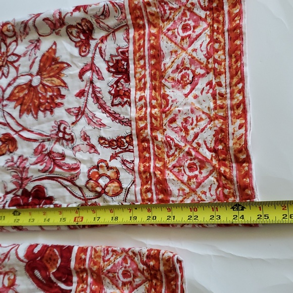Nicole Miller Red and White Floral Linen/Rayon Pantsuit. XL. - Picture 14 of 16